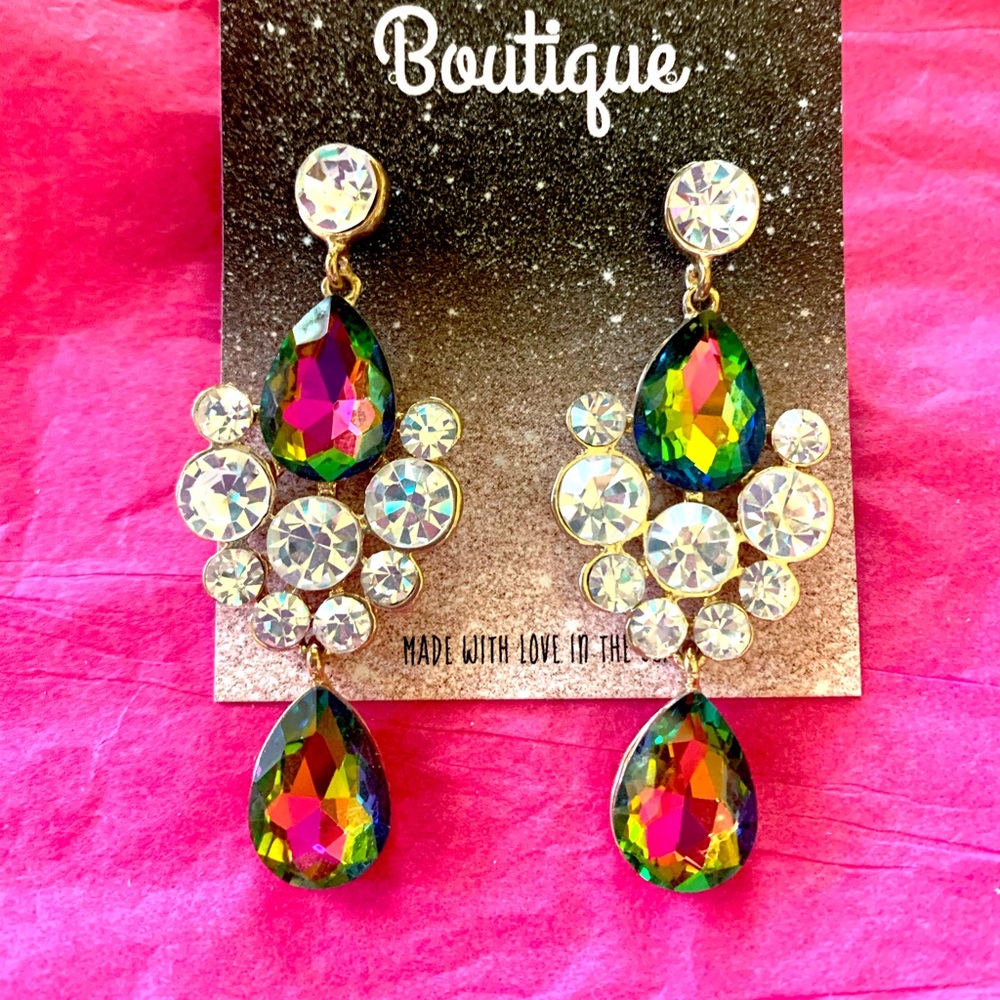 Green Vitreal Color Pageant earrings pierced